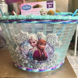 Disneys Frozen kids bike basket and streamer combo